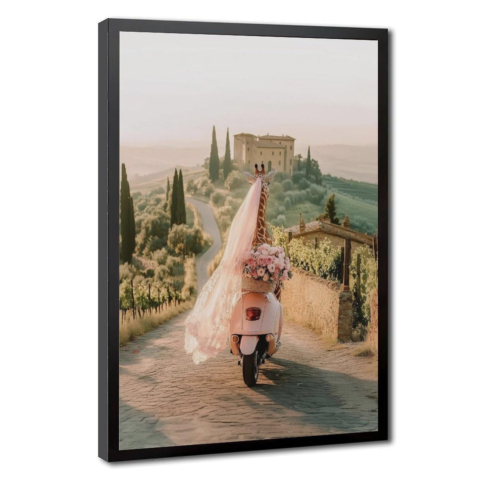 Bareronor Giraffe in Tuscany Canvas Poster Bedroom Decor Landscape Office Room Decor Gift 20" L X 30" W