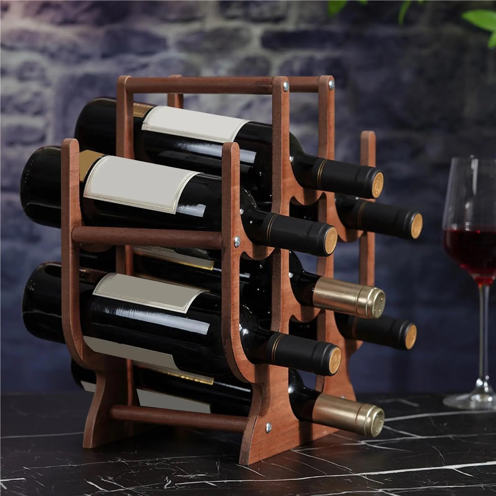 weinregal Weinhalter aus Holz, abnehmbares Weinregal, Küchenarbeitsplatte, Lagerregal for Barschrank, Weinflaschen-Präsentationsregal