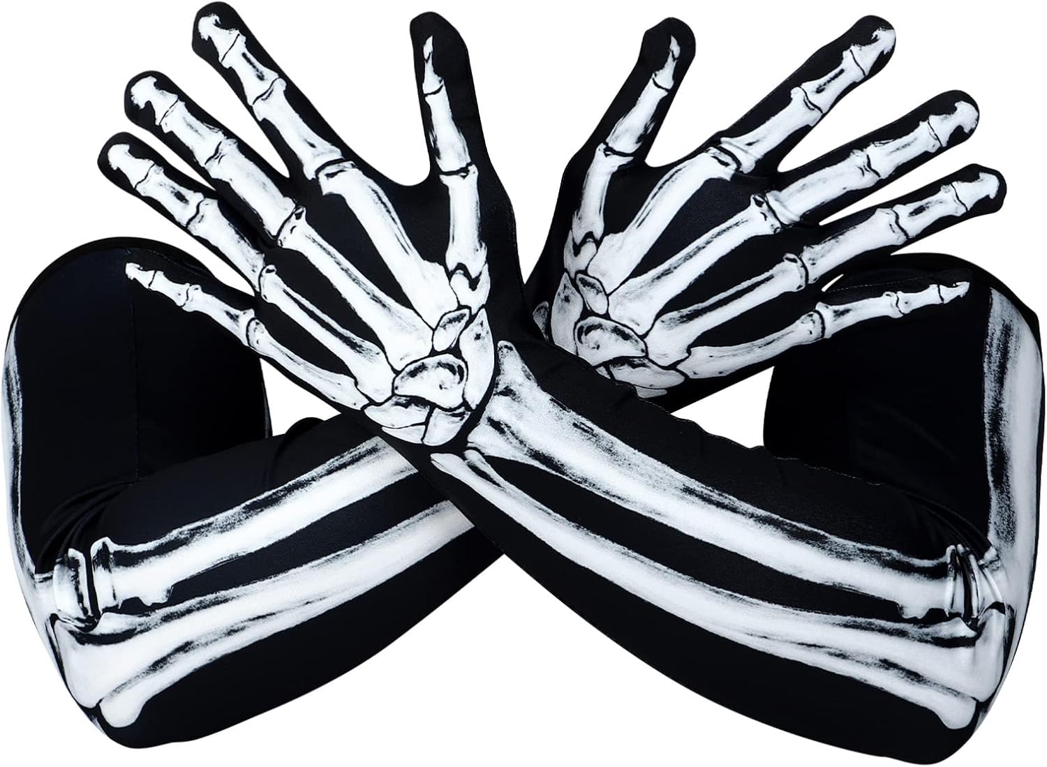 Skeleton Full Finger Gloves Wrist Bone Gloves Halloween Skull Gloves