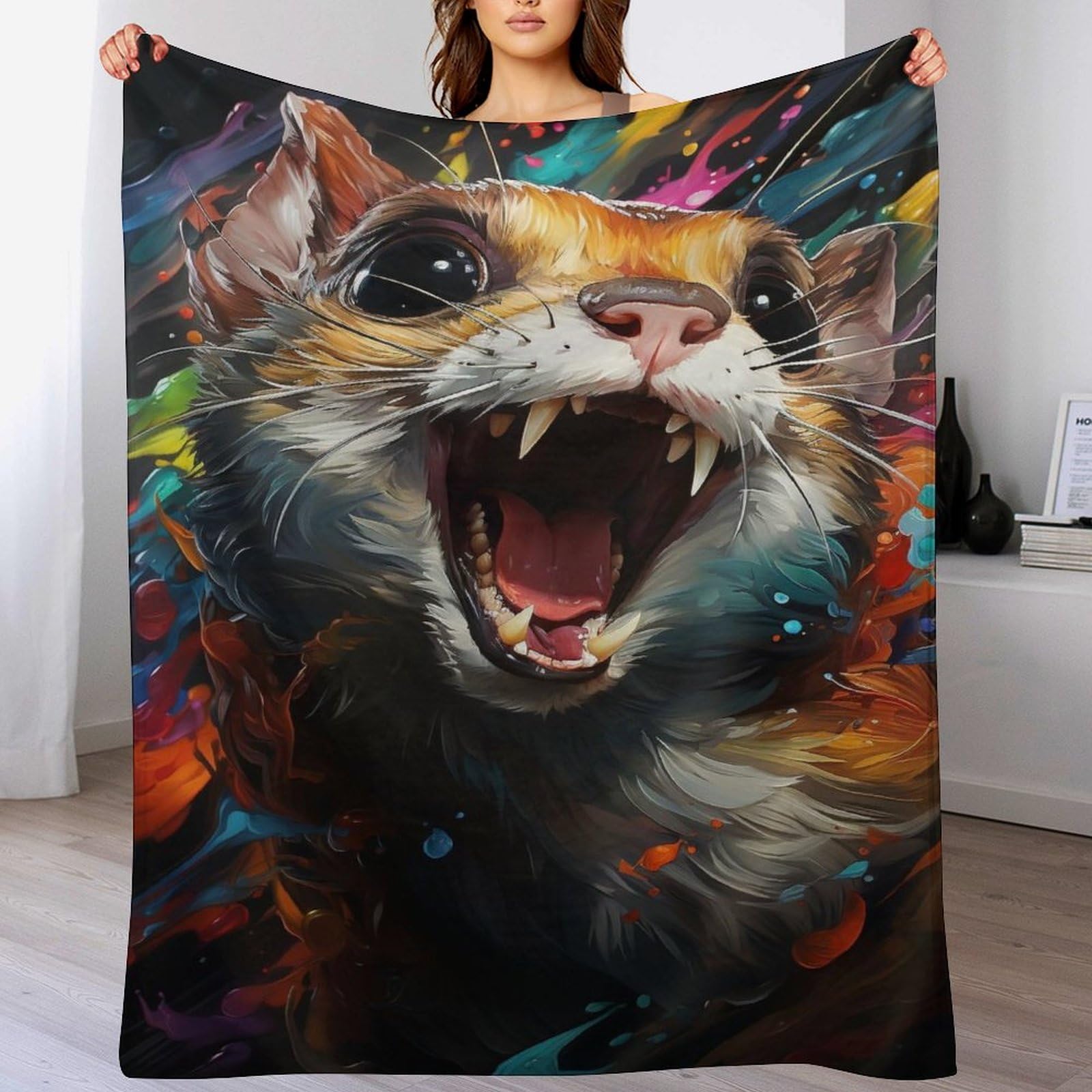 Couverture jeté flanelle souris douce chaude durable 130x180cm
