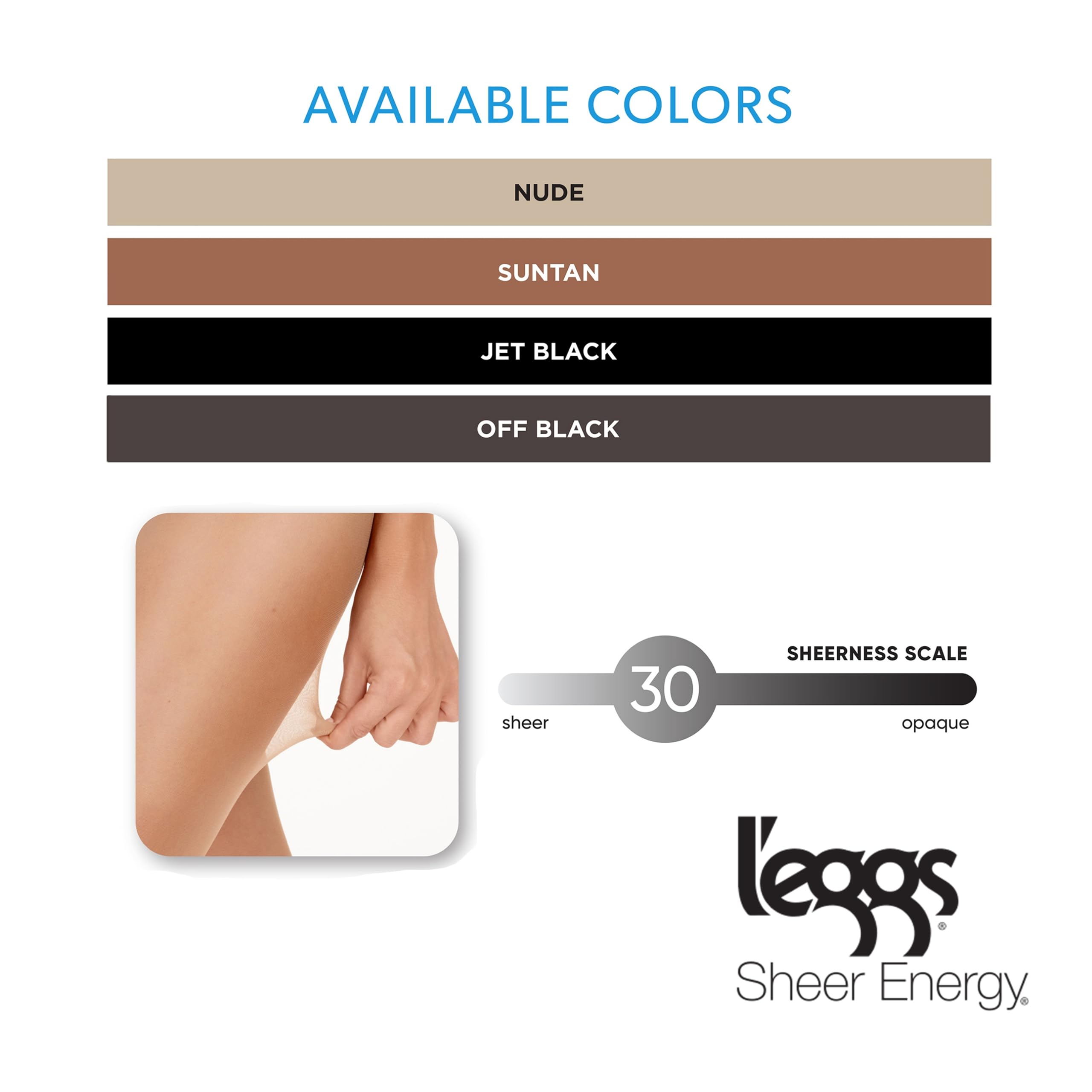 L'eggs Sheer Energy Medium Support Compression Tights, Control Top, Sheer Toe Pantimedias Mujer (Pack de 3)