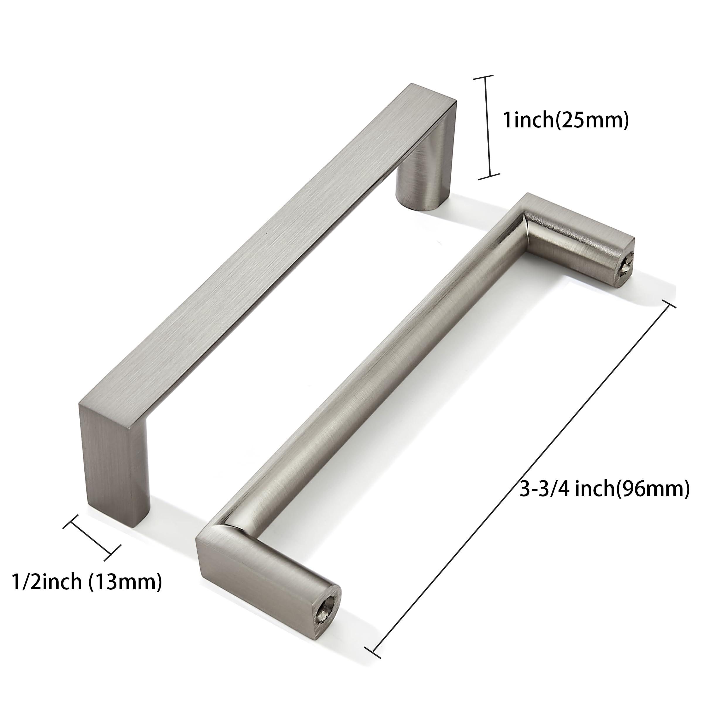 KHTUMEWARE-170038 Brushed Nickel Cabinet Pulls CTC 3-3/4 in (96 mm) 2-Pack in Brushed Nickel — KHTUMEWARE