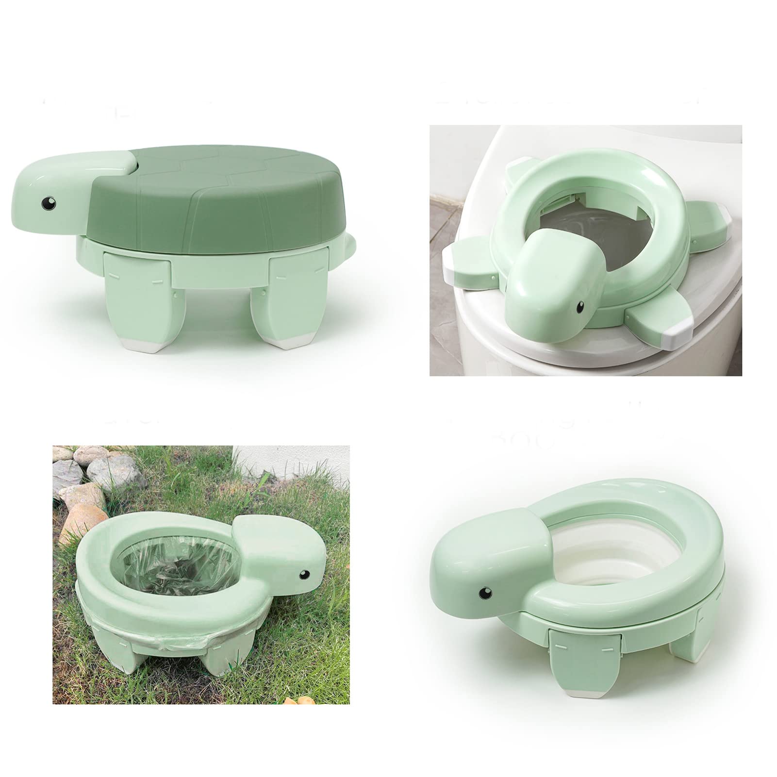 Asiento de inodoro portátil para entrenamiento de orinal, orinal de viaje para niños pequeños, inodoro plegable 4 en 1 para niños y niñas, para llevar el orinal de bebé, silla de orinal para