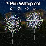 Lumières solaires extérieures, paquet de 4 120 LED Les feux d'artifice solaires imperméables sont 8 Modes Décorative Sparkles Stake Landscape Light, Jardin de fil de cuivre Lampe de feu pour jardin Patio Decor (Multi-Color)