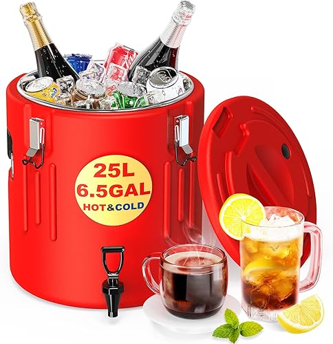 Miniatura 12 de Dispensador de bebidas aislado de 2 galones, dispensador de bebidas frías y calientes con interior de acero inoxidable 304 y boquilla, dispensador