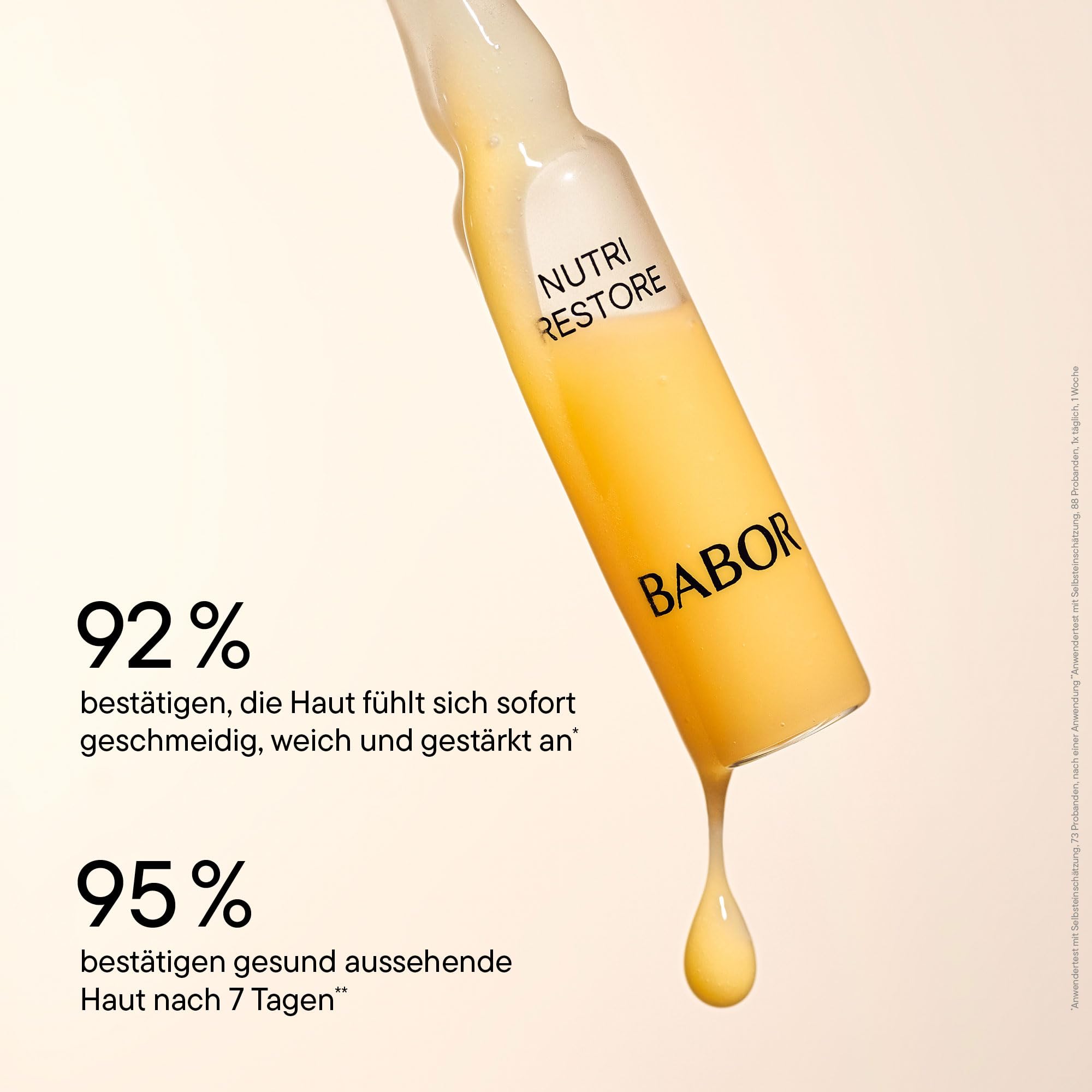 BABOR Nutri Restore Ampullen, vegane Gesichtspflege mit einzigartiger Kombination aus 19 Mikronährstoffen, Aloe Vera und Arganöl – für eine gestärkte Hautbarriere (7 x 2 ml)