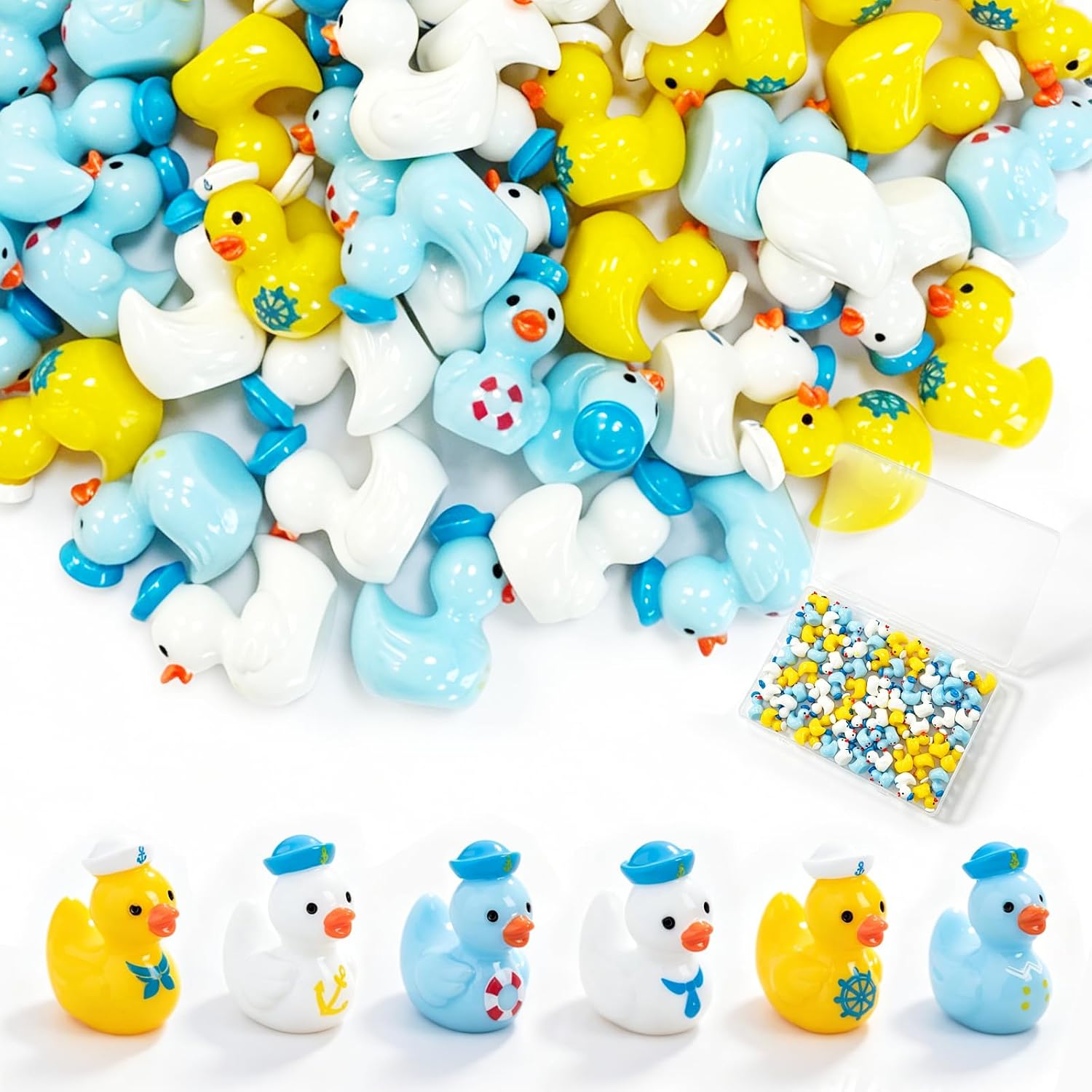 36PCS Mini Sailor Cruise Ducks Figures Tiny Funny Cheer Resin Plastic Ducks