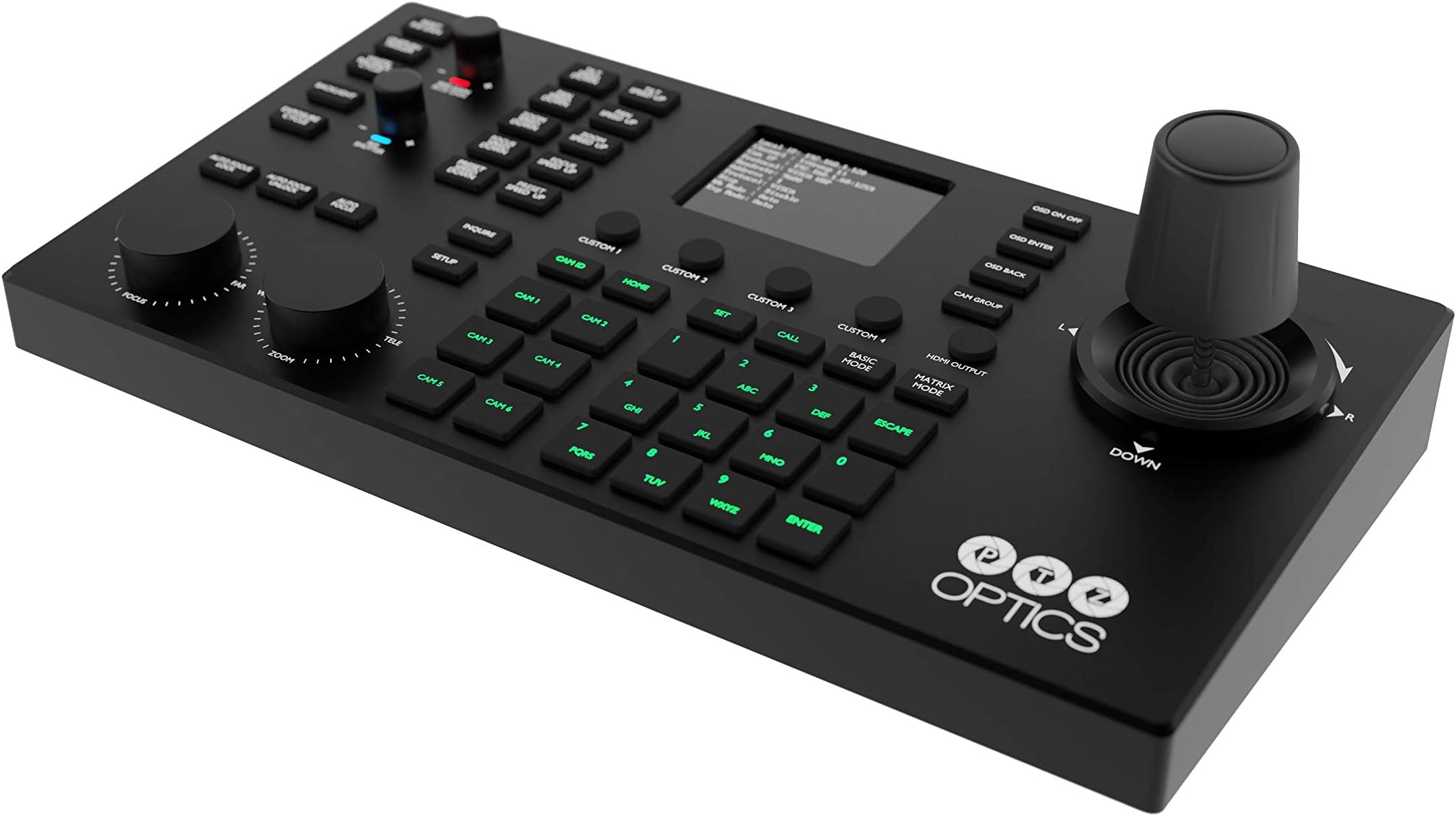 PTZOptics SuperJoy NDI, IP and Serial PTZ Camera Joystick Controller with Large LCD Screen, Basic Plus and Matrix Modes