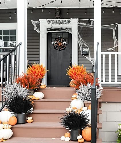 Miniatura 4 de RECUTMS 12 paquetes de flores artificiales de lavanda artificial de plástico para decoración del hogar, boda, cocina, jardín, patio, porche,