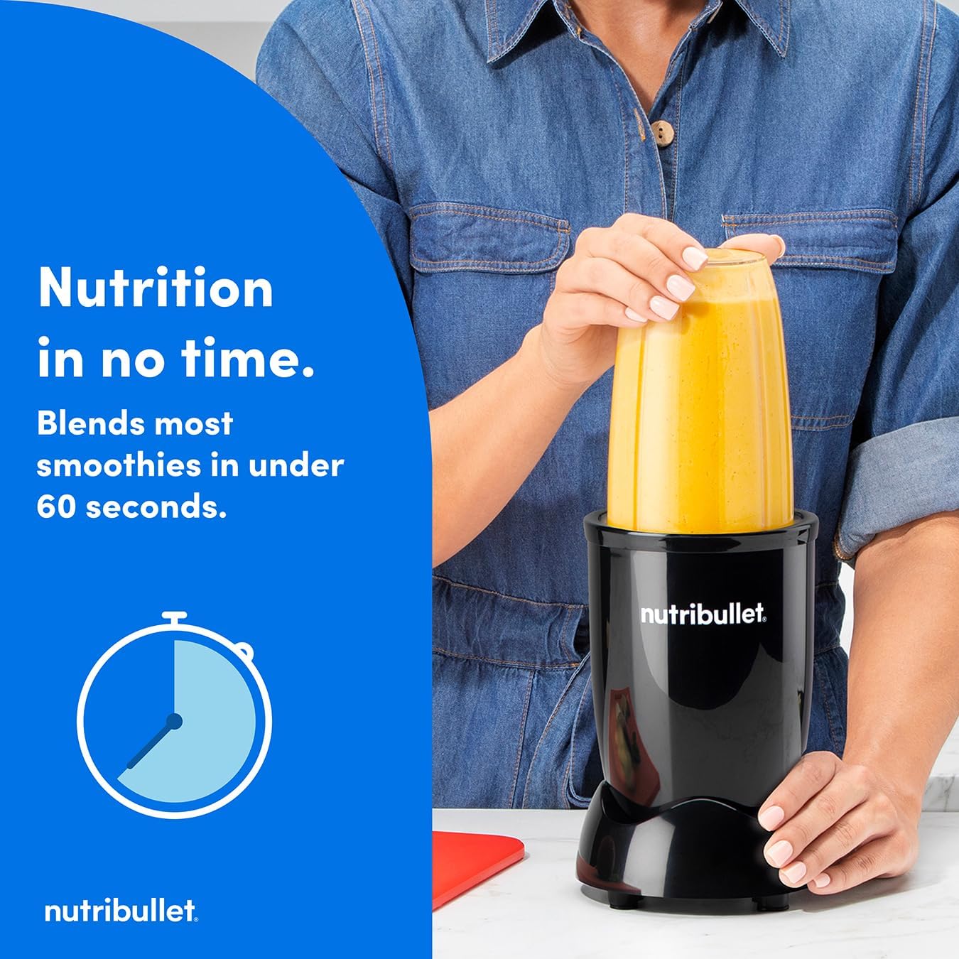 nutribullet Blender 600 Series 7 Piece Kit Black – Powerful 20,000 RPM Extractor – Blends Frozen Fruit, Nuts & Ice – 1 Tall Cup, 1 Short Cup, 1 Handled Ring & 1 Lid – Personal Smoothie Maker