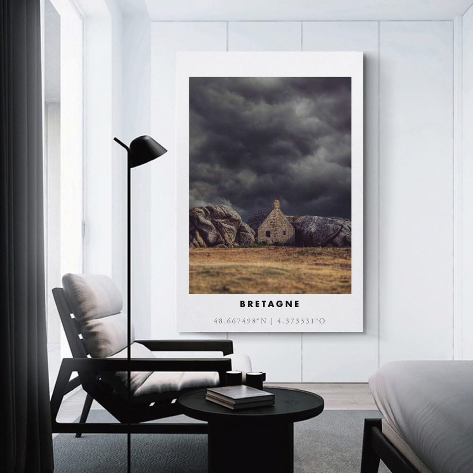 Junmoney Stone House in Brittany Room Decor Wall Art 20x30inch(50x75cm), for Corridors, Hallways Or Apartment Entries, Decorative Wall Art for Narrow Spaces