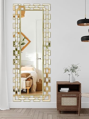 Miniatura 3 de Espejo de pared decorativo marrón de 31.5 x 31.5 pulgadas, diseño veneciano griego, grande, redondo, abstracto, espejo de pared para sala de estar,