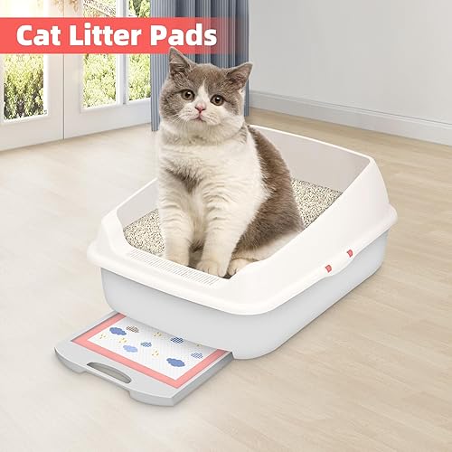 Miniatura 7 de 100 almohadillas desechables para arena para gatos de 17.7 x 13 pulgadas, para repuestos compatibles, para sistema de arena para gatos Tidy, 6 capas