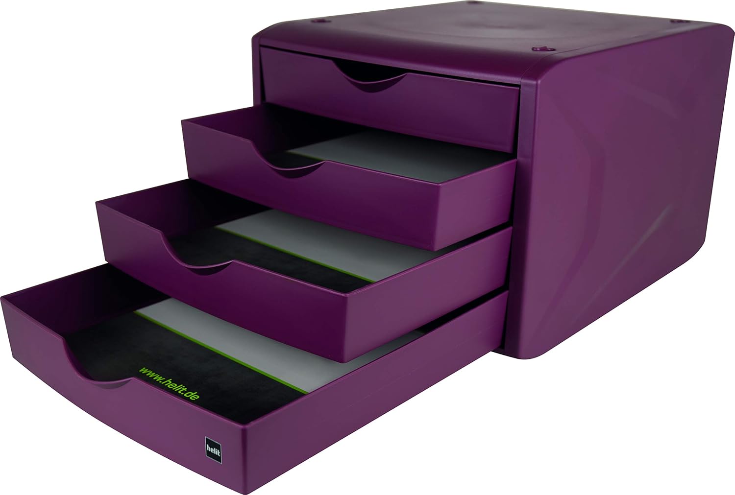 Helit The Green Chameleon Drawer Box Recycled Plastic Blue Angel Certified 1 Item red