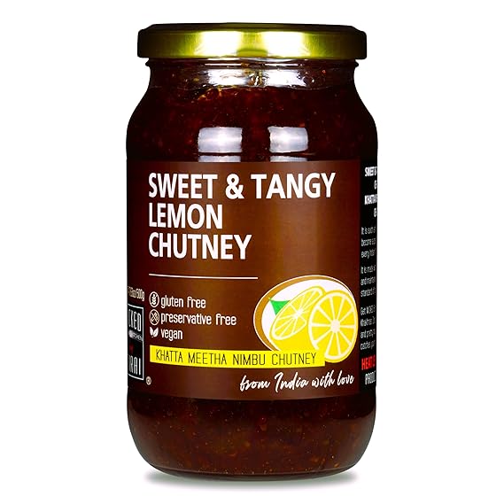 WICKED GOURMET KITCHEN by MIRAI® I Khatta Meetha Nimbu Chutney I Sweet & Tangy Lemon Chutney (Lime / Limbu) I Natural – Preservative Free I Thepla, Khakhra & pretty much everything else…I Nett Wt:500g