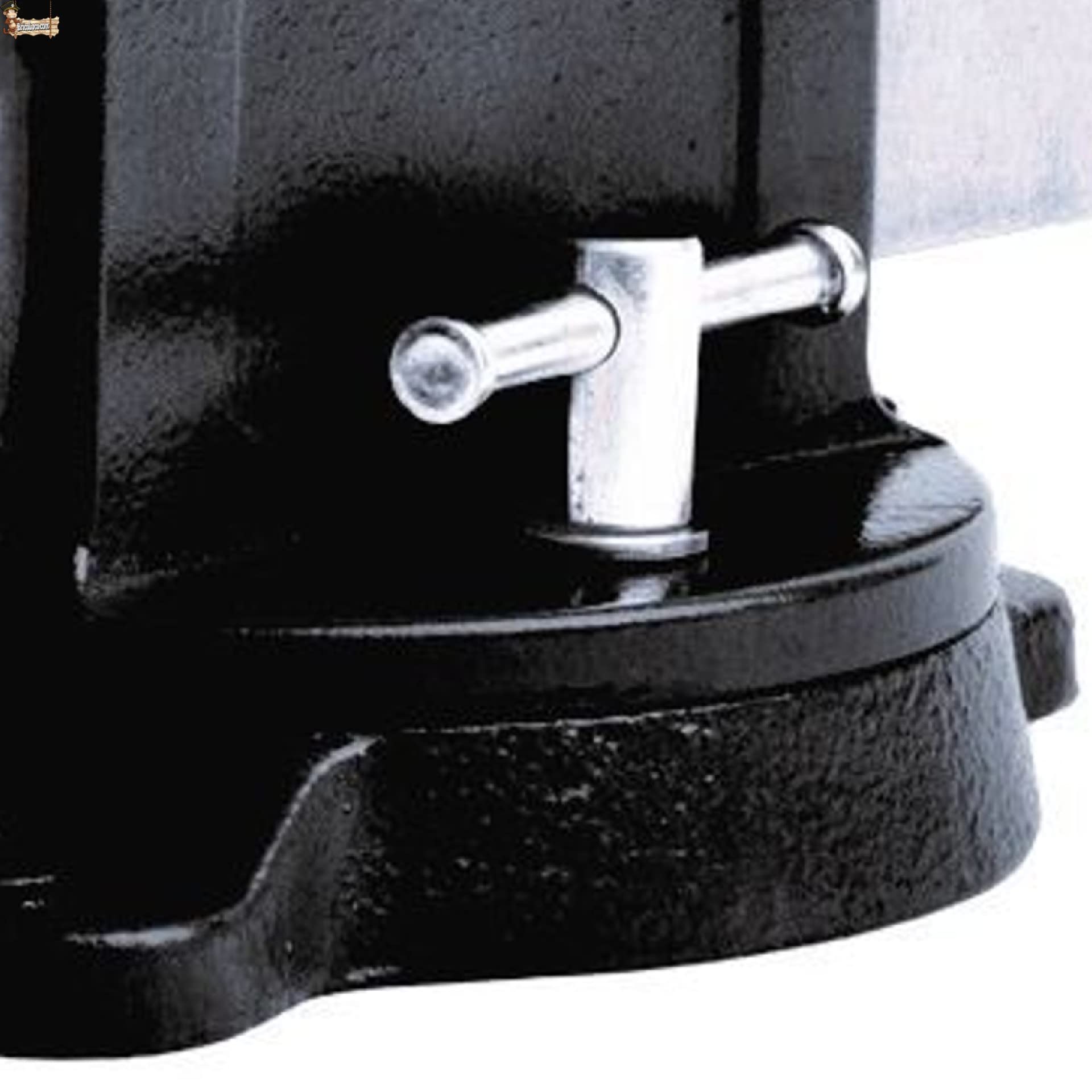 BricoLoco.com Tornillo de banco de trabajo para mesa. Torno ajustable 100mm. acero fundido. Mordazas endurecidas reemplazables. Con yunque. Base giratoria 360º. Herrero, mecánico, madera. (100 mm.)