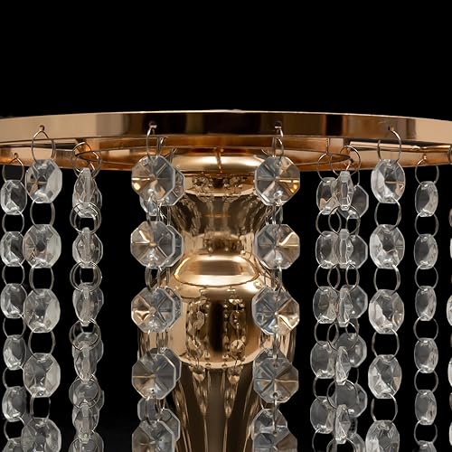 Miniatura 5 de 10 piezas de jarrón de cristal para mesas de boda, soporte de flores doradas de 10.2 pulgadas de altura, jarrón floral de metal para decoración de