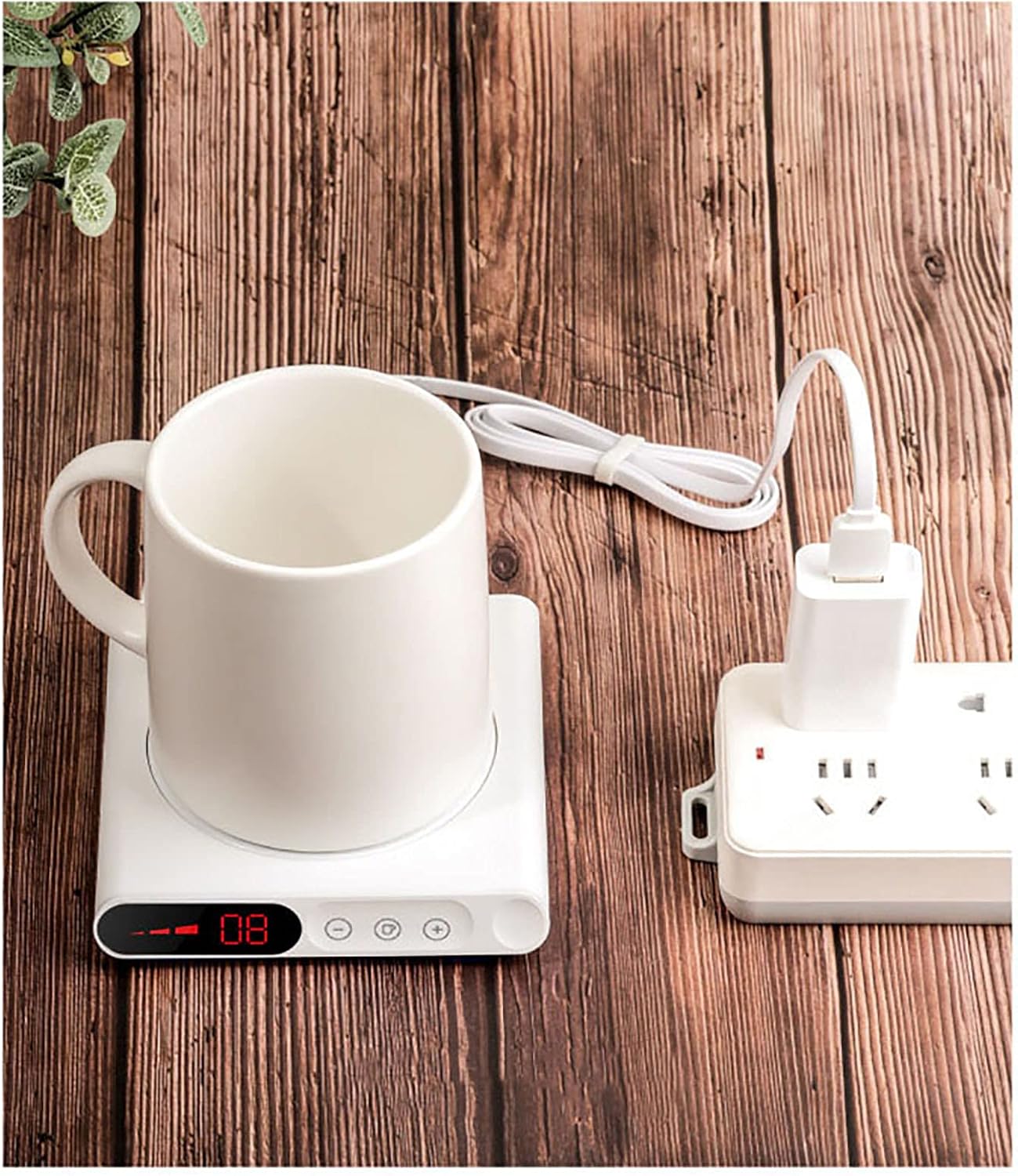 Portable USB Cup Heater USB Constant Temperature Coaster Coffee/Milk/Tea Heating Warmer Pad Digital Display for Home Office