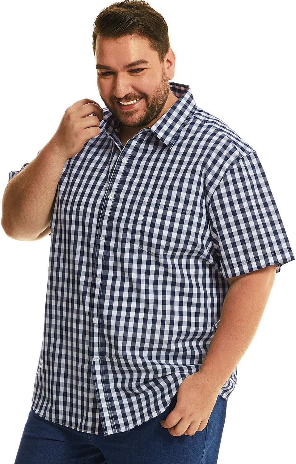 HOdo Big and Tall Mens Cotton Button Down Shirt 2XL-7XL - Image 3