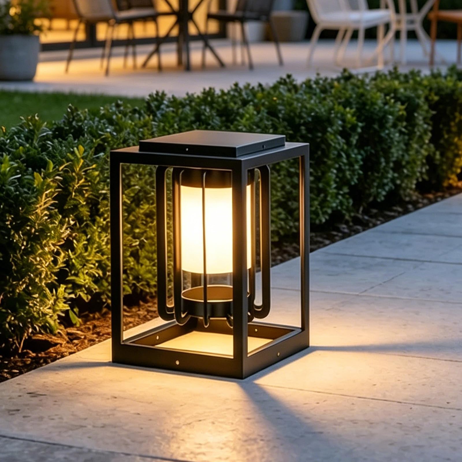 Modern Post Caps Lights For Outdoor 11.81Inch Hardwired E26 Pillar Lights Gate Stone Column Lamps Exterior Waterproof Porch Landscape Bollard Lighting Fence Deck Lantern For Yard Garden Pier Lantern