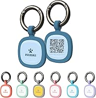 Pawaii Silent Silicone Dog ID Tag with QR Code - Custom Pet Profile, Emergency Contacts & Lost Alerts for Dogs & Cats (Deep Sea Blue)