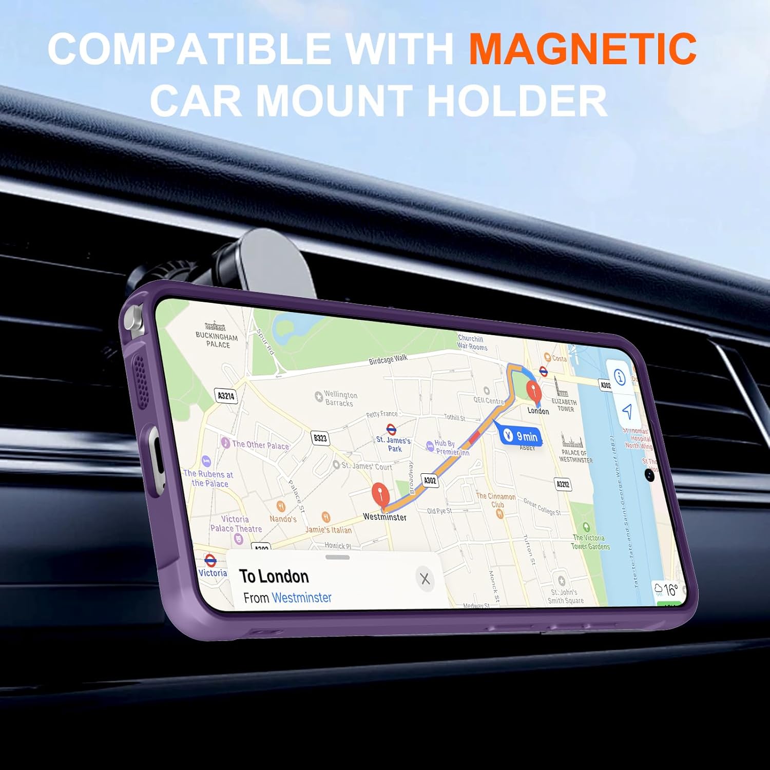 PIXIU 360°Spin Magnetic Stand for Samsung Galaxy S26 Ultra Case with Invisible Kickstand Rotatable,[Fit for Magsafe] Slim Cute Matte Translucent Military Grade Shockproof Phone Cover-Purple
