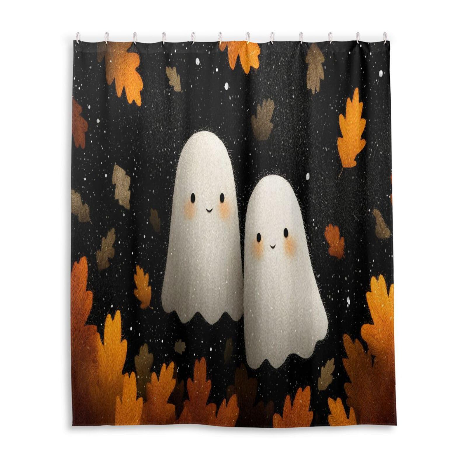 DUOBU Halloween Ghosts Shower Curtain Washable Waterproof Fabric Bath Curtain 60x72Inch Shower Curtains with Hooks for Bathroom Decor