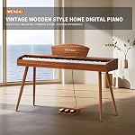WENCAI 88 Key Fully Weighted Digital Piano Keyboard Hammer Action Full-size Electric Pianos for Beginners Adults Wooden Upright Piano with Sheet Music Stand Triple Pedal Supports USB-MIDI Orange | Hammer Action Electric Piano, Full-Size Wooden Pianos