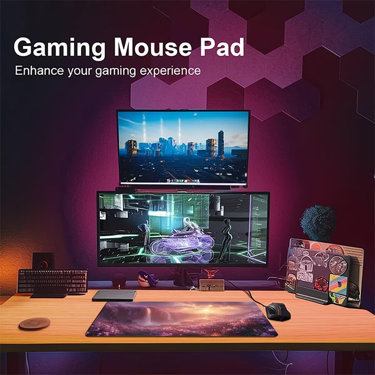 Tappetino per Mouse Gaming XXL 1200x600x3mm– Ufficio Mousepad Grande – Migliora la Velocità e la Precisione Tenuta Stabile Sottomano per Ufficio e Casa Accessori Scrivania Paesaggio PjY15301 N-U