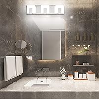 Vista 2 de Aipsun Moderna lámpara LED de tocador para baño, acrílico blanco esmerilado, arriba y abajo, accesorios de pared sobre espejo