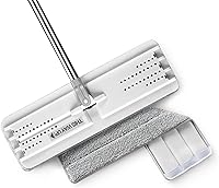 Vista 1 de JOYMOOP Trapeadores planos, trapeador de microfibra para limpieza de pisos y limpiador de paredes, mango de trapeador de 50" con cabezal plano