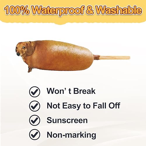 Miniatura 2 de Ireer 6 calcomanías de perro de maíz de 6 pulgadas, divertidas calcomanías de vinilo para automóvil, calcomanías impermeables para automóvil,