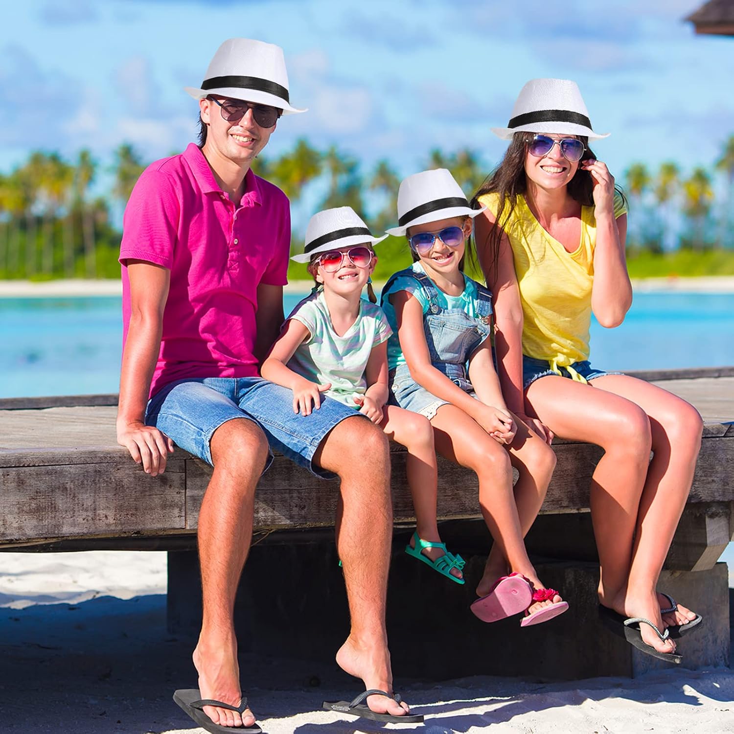 Haysandy 10 Pack 1920s Fedora Hats for Men Short Brim Sun Panama Hats for Men Women Party Costume - Image 5