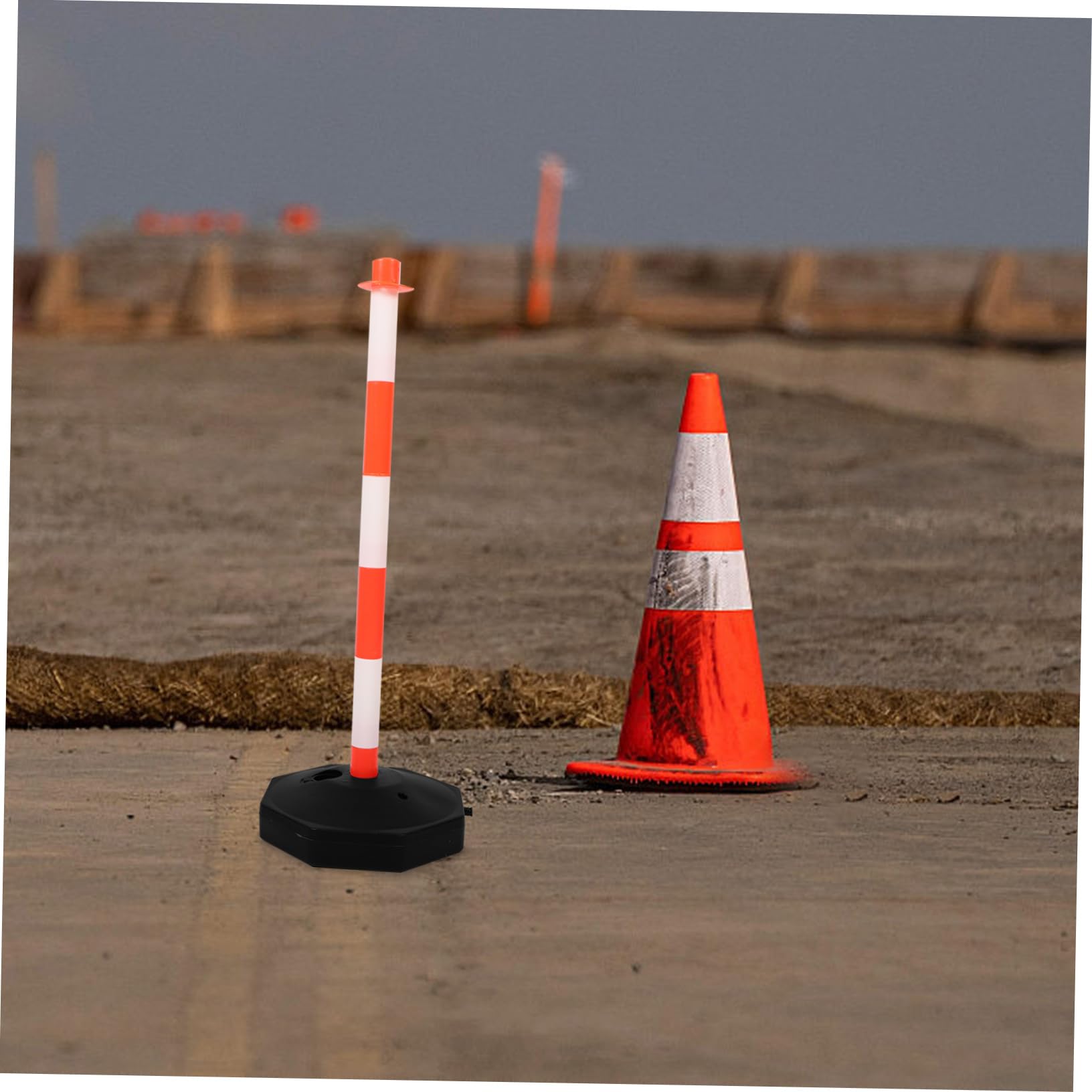 Colonne D’avertissem en T de Sécurité en Plastique, Poteau Routier Mobile