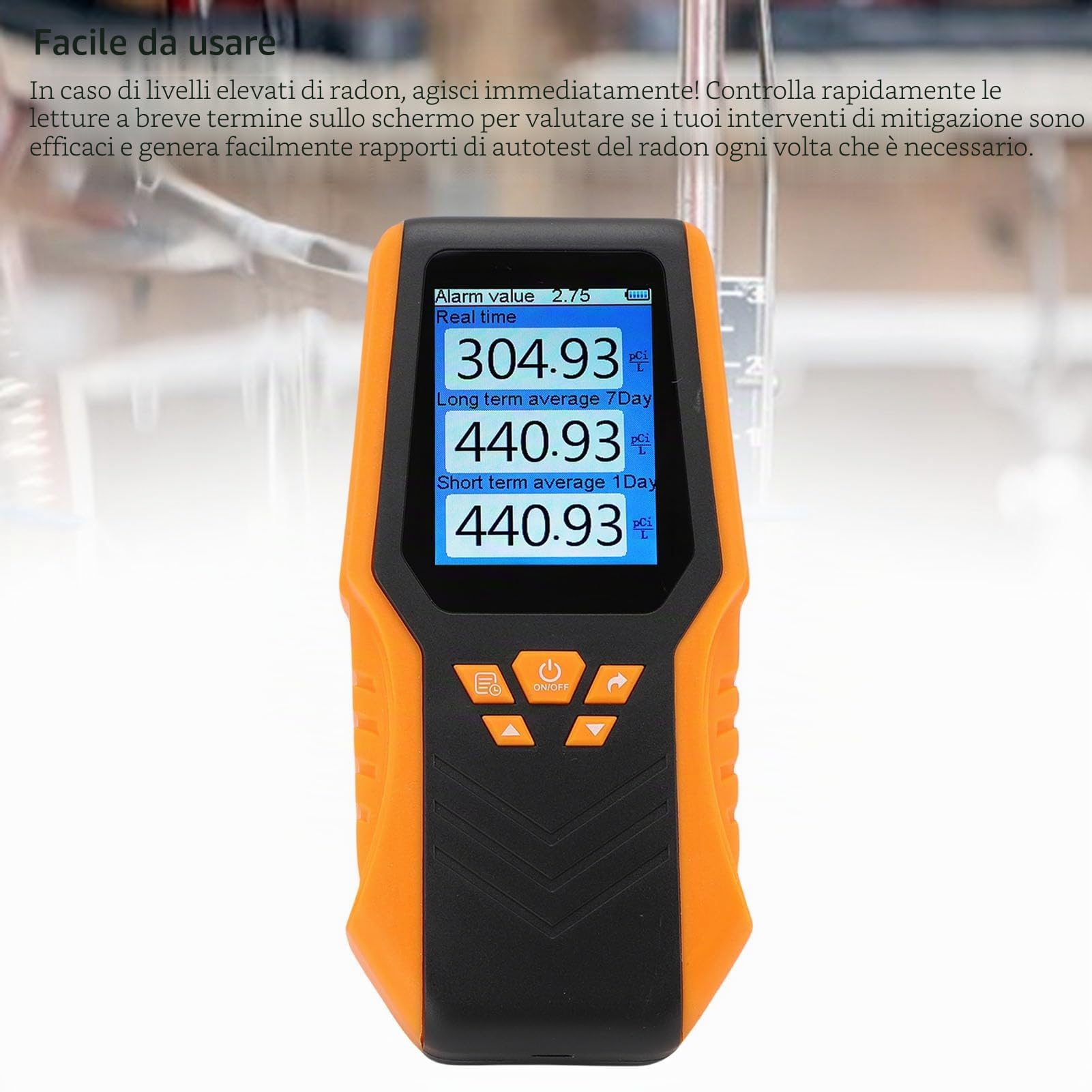 Radon Detector Accurato in Tempo Reale LCD Display Kit di Prova Scolastico Domestico Portatile