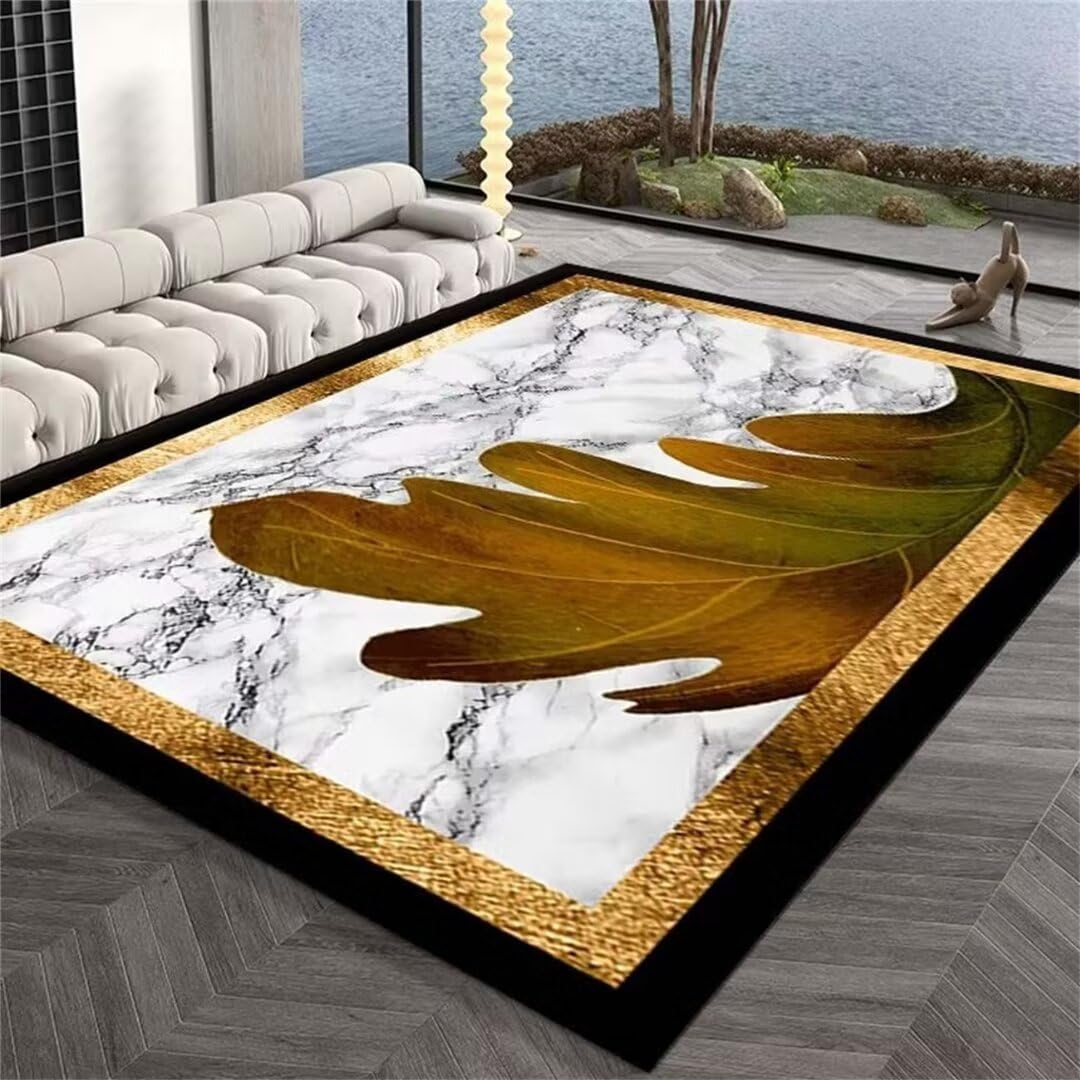 Tapis de chambre à coucher motif feuille pour coin lecture ado