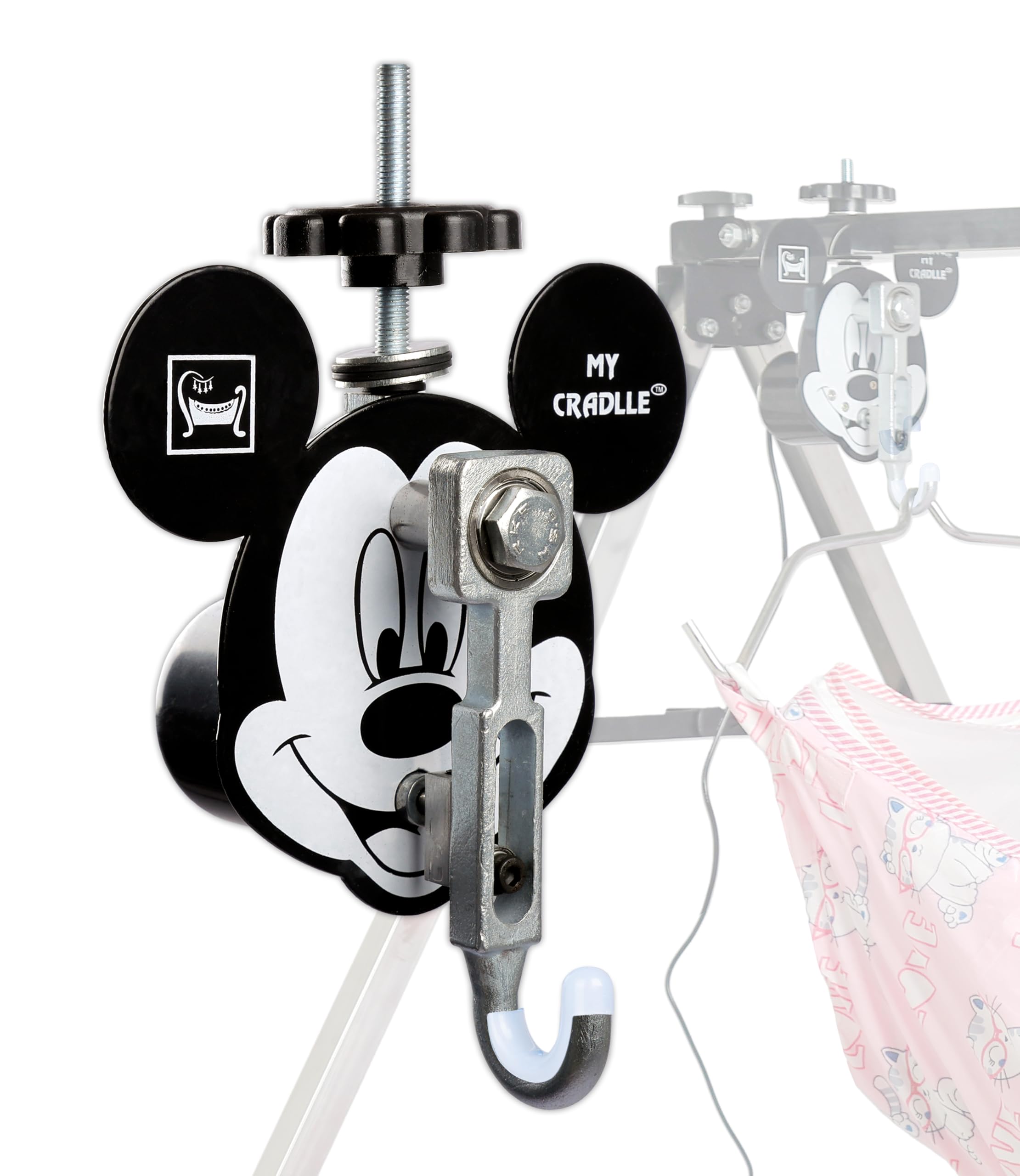 My Cradlle Automatic Baby Cradle Swing Kit for Traditional Jhula | Heavy-Duty Metal, Adjustable Speed, Shock-Proof – 20kg Load, Made in India Black (only Automation kit)(Cradle not Included)