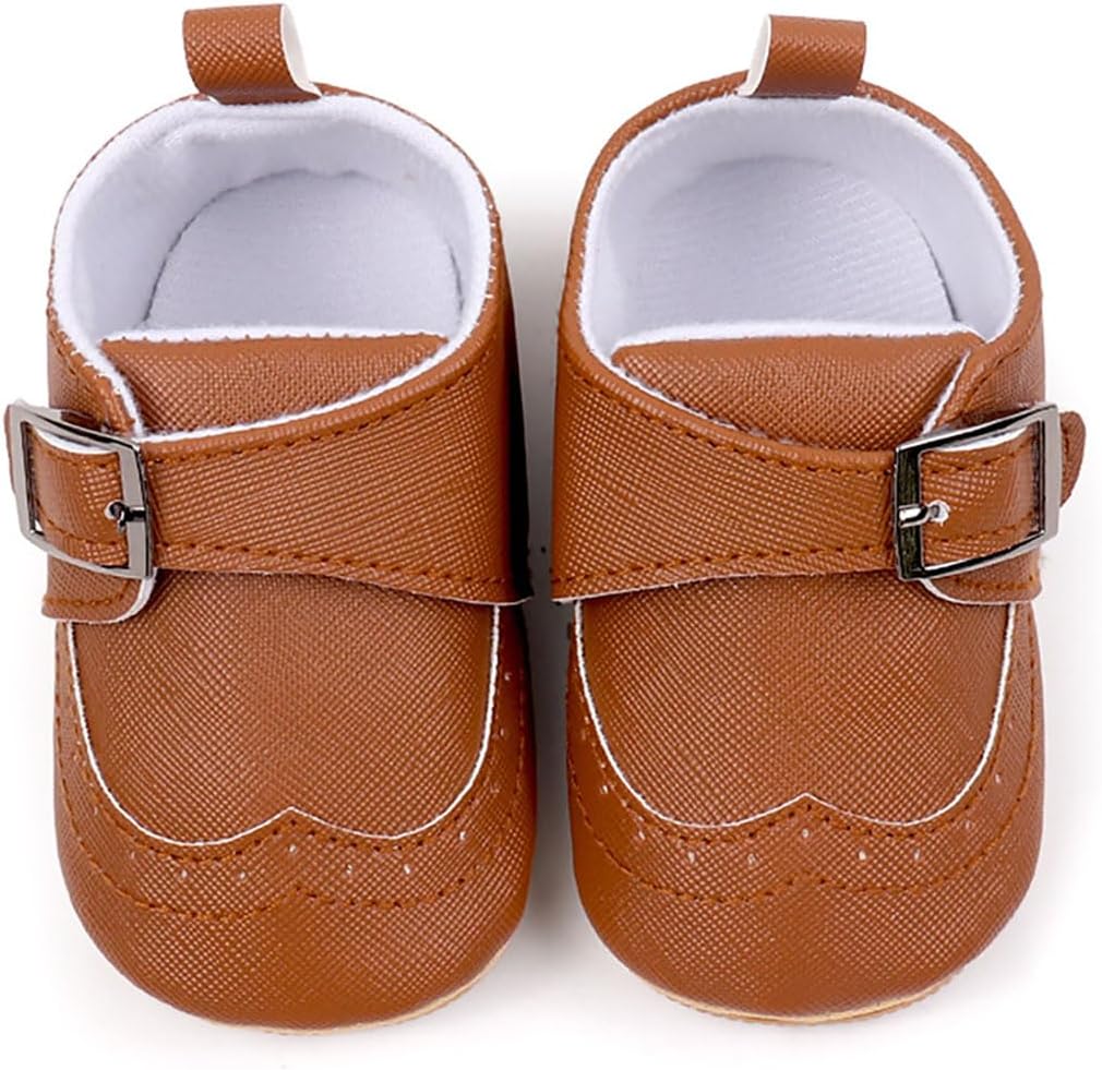 Infant Boys and Girls Oxford Shoes PU Leather Loafers Dress Shoes are Suitable for Crawling, Wedding Dress, Birthday Parties and Any Occasion 12-18 Months Toddler 45-brown image 5 of 9 B0DYNXTSYH