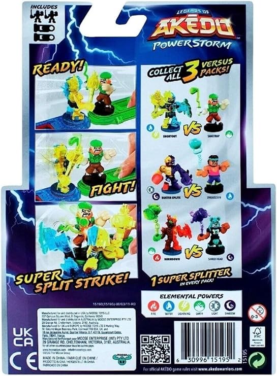 Legends of Akedo Power Storm - Versus Pack - 2 Mini Battling Warriors and 2 Battle Controllers - Shortout Versus Sandtrap