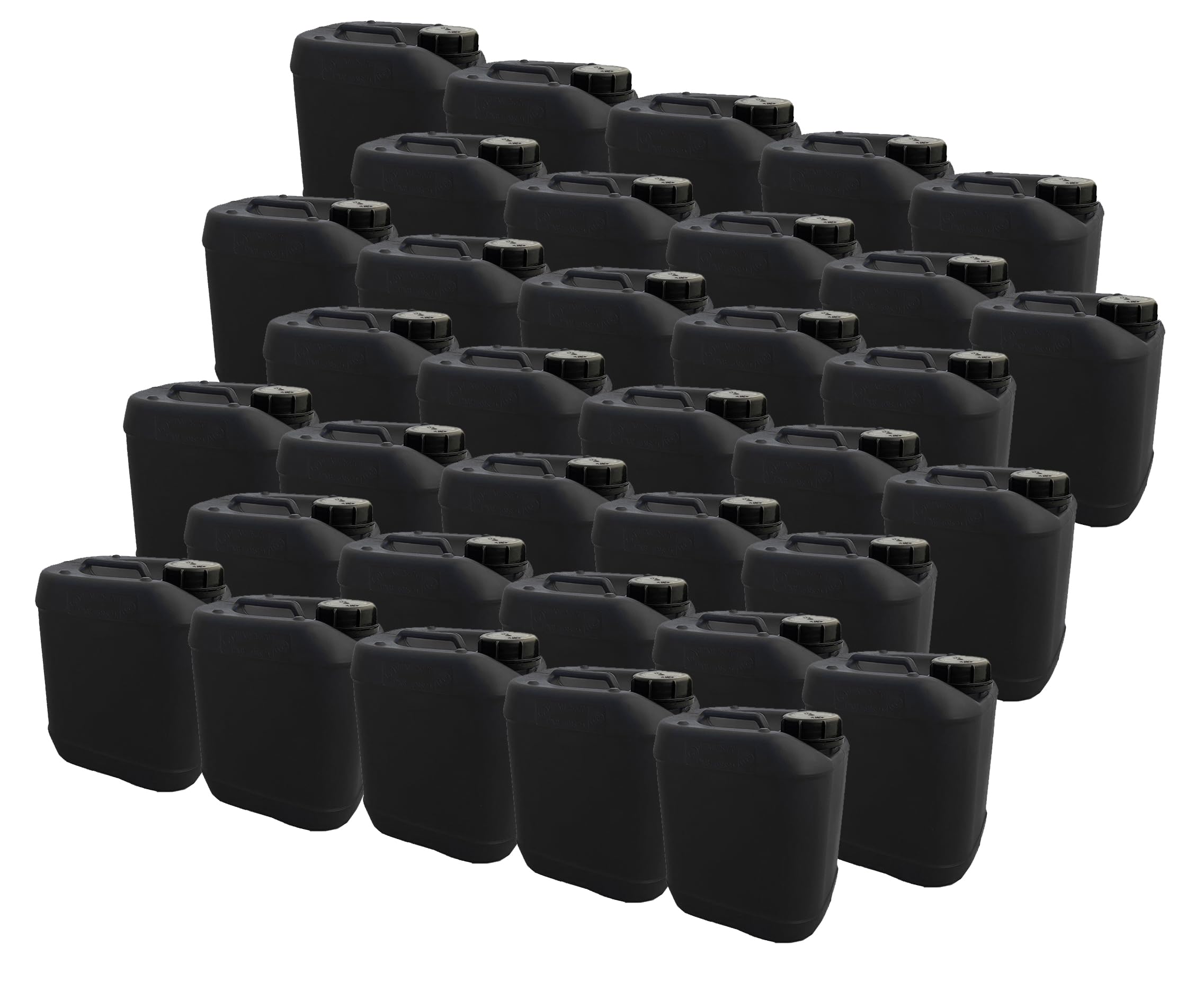 Style # 2 Black- 5 LT (1.32 Gal) Jerrican Din51, GE Style | Tamper Evident Screw Cap | UN Rated 3H1/X1.3/250 (X-RATED) | Perfect Container to Ship Chemicals & Liquids | HDPE Containers | Pack of 35
