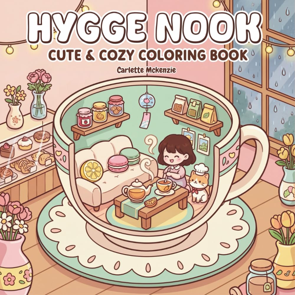 Hygge Nook Coloring Book: Adorable Miniature Rooms, Tiny Homes Inside Everyday Objects, and Cozy Interior Scenes for Relaxation and Stress Relief