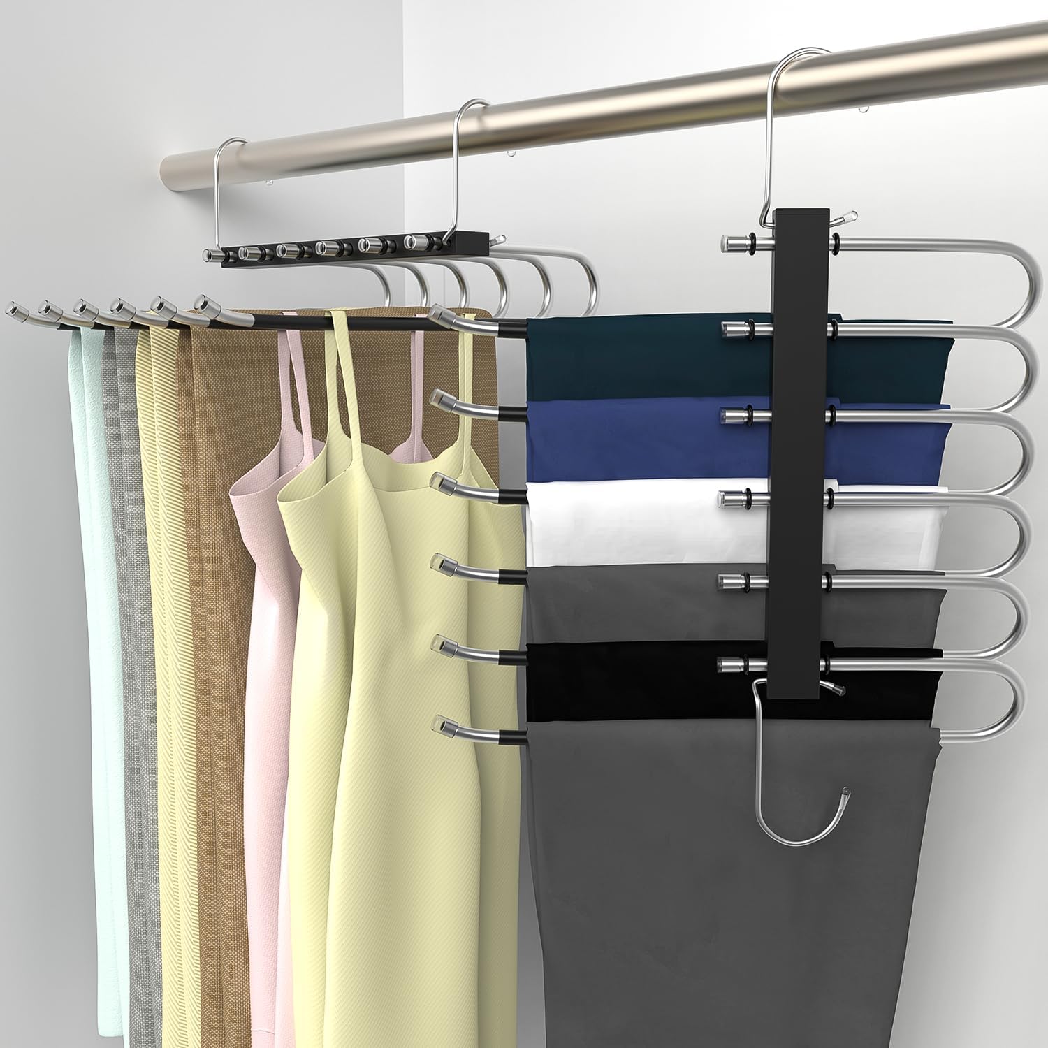 Trouser Hangers 6Layer SpaceSaving Clothes Hangers for Wardrobe 2