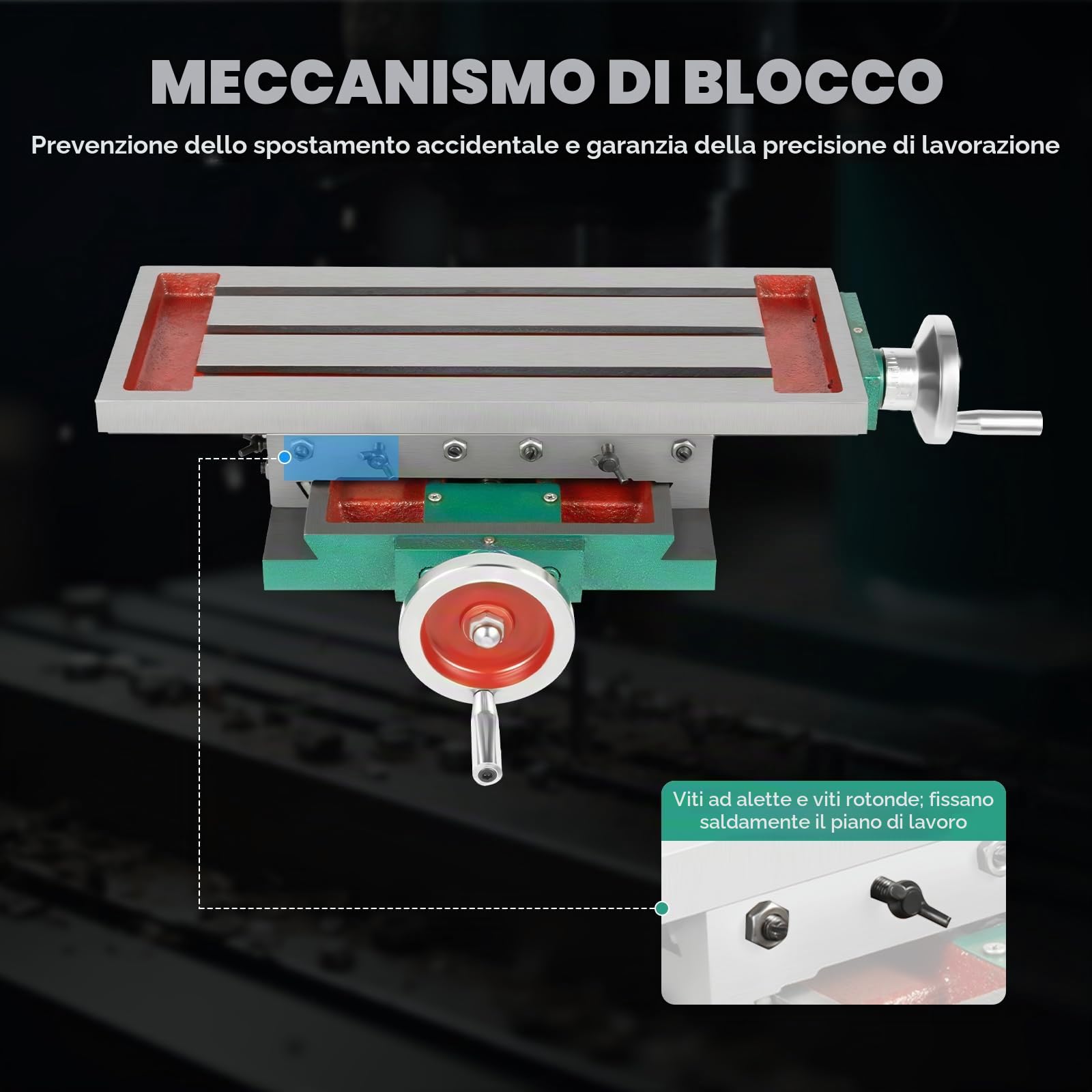 Tavolo a croce multifunzione per fresatura e fresatura in metallo, tavolo di coordinate per trapano a colonna per foratura e fresatura, 450 x 170 mm