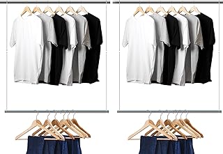 Hanging Closet Rod, 17-29In Adjustable Width and Up to 37In Height Adjus...