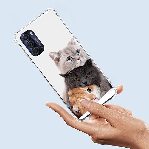 Miniatura 2 de Funda para Moto G 5G 2022, color marrón, protección contra caídas de gato, a prueba de golpes, carcasa protectora de cuerpo completo resistente a