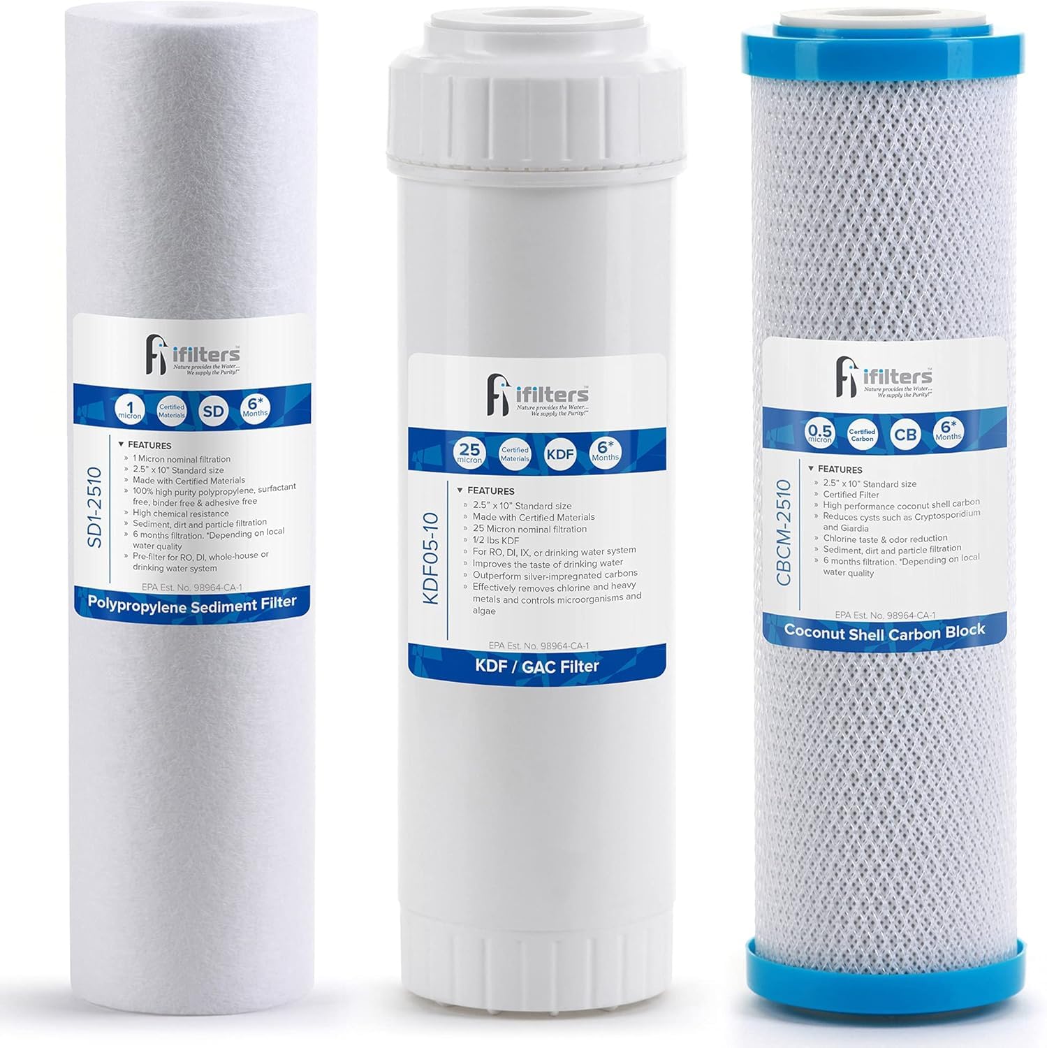 Basic PP Cotton Water Filter Cartridge (3 Pack) - Foster Ice LOT of 3 Water Filter Replacements (Filter 3) main image 2