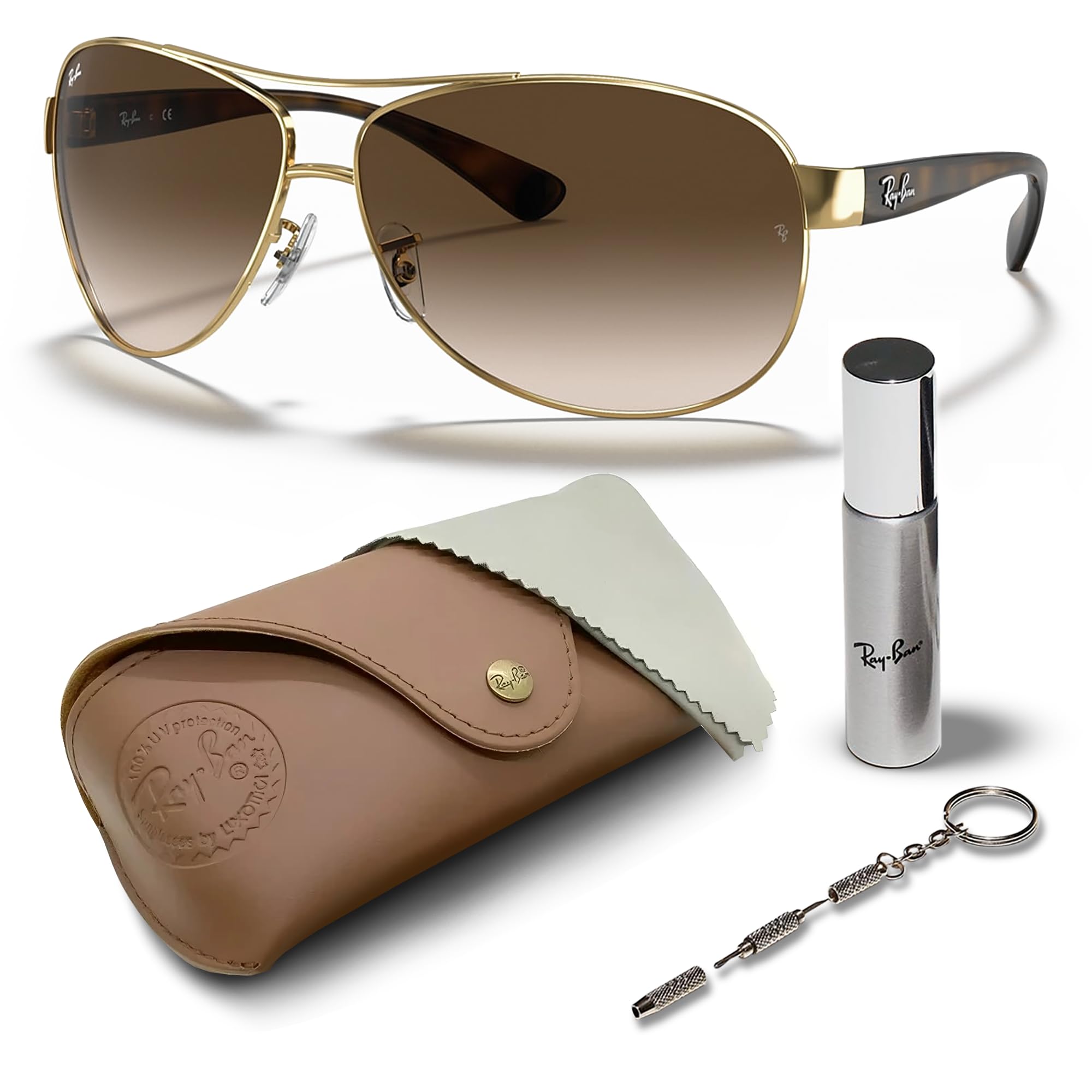 RB3386 Pilot Shaped Sunglasses for Men & Women with Official RAYBAN Eyewear Kit