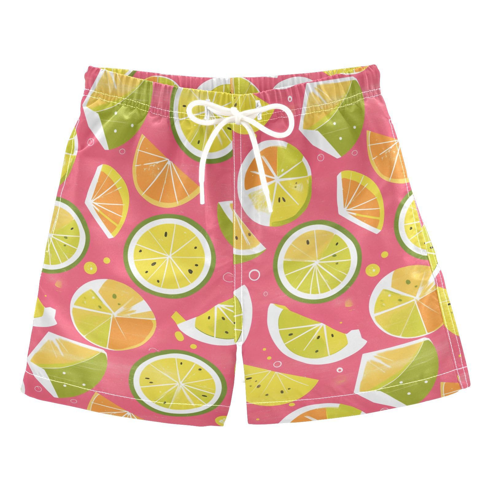 Zathe Green Kiwi Lime Pink Boys Swimsuits Swimming Party Boys Toddler Board Shorts Kids Swimwears Youth' Presents S 7Y