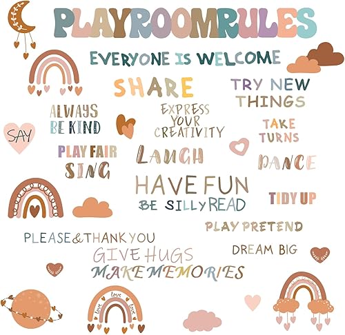 Calcomanías de pared inspiradoras para sala de juegos, calcomanías de pared con cita de arco iris, para sala de juegos, aula, escuela, calcomanías