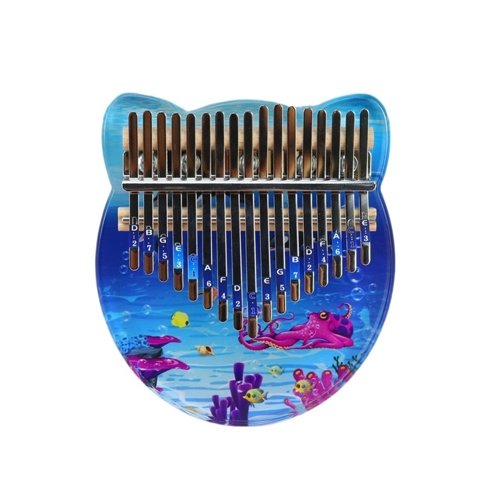 kalimba mini 17-tonowy malowany model Happy Ocean dla początkujących akrylowy kolorowy pianino kalimba